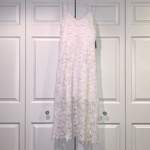 NWT White Lace Floral Midi Dress